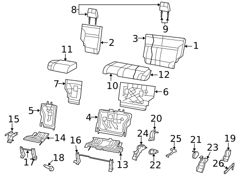 Rear Seat Components for 2007 Dodge Nitro #0