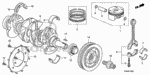 13010RNAA00 - Engine: PISTON SET (STD) for Honda Image