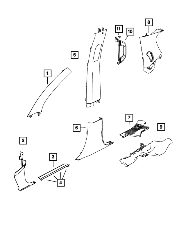 6EJ59HL1AA - Interior Trim: A Pillar Molding, Left for Mopar Image image