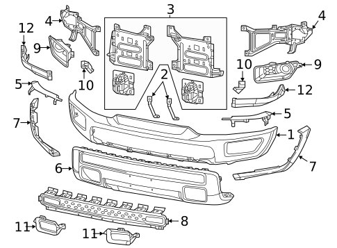 Bumper & Components - Front for 2024 Ram 1500 Classic #0