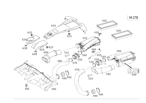 Air Intake, Gasoline Vehicles for 2015 Mercedes-Benz E550 #0