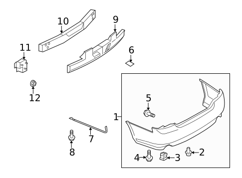 Bumper & Components - Rear for 2006 INFINITI M45 #0