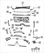 68475579AD - Body Sheet Metal Except Doors: Dash Panel for Jeep: Grand Cherokee Image