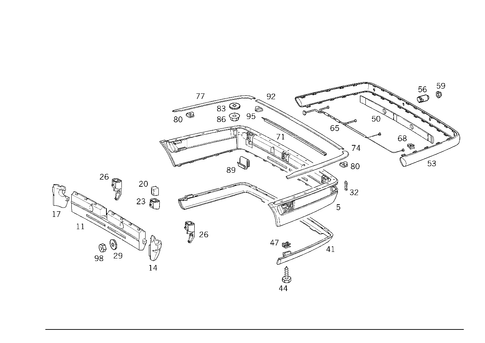 Rear Bumper for 2000 Mercedes-Benz E 430 #2