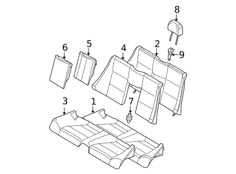 Rear Seat Components for 2006 BMW M3 #1