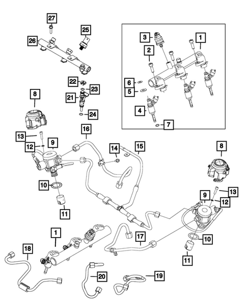 Fuel Rail and Injectors for 2022 Alfa Romeo Stelvio #0