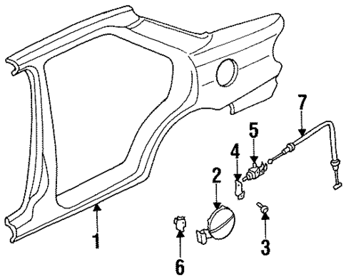 Fuel Door for 1995 Kia Sephia #0