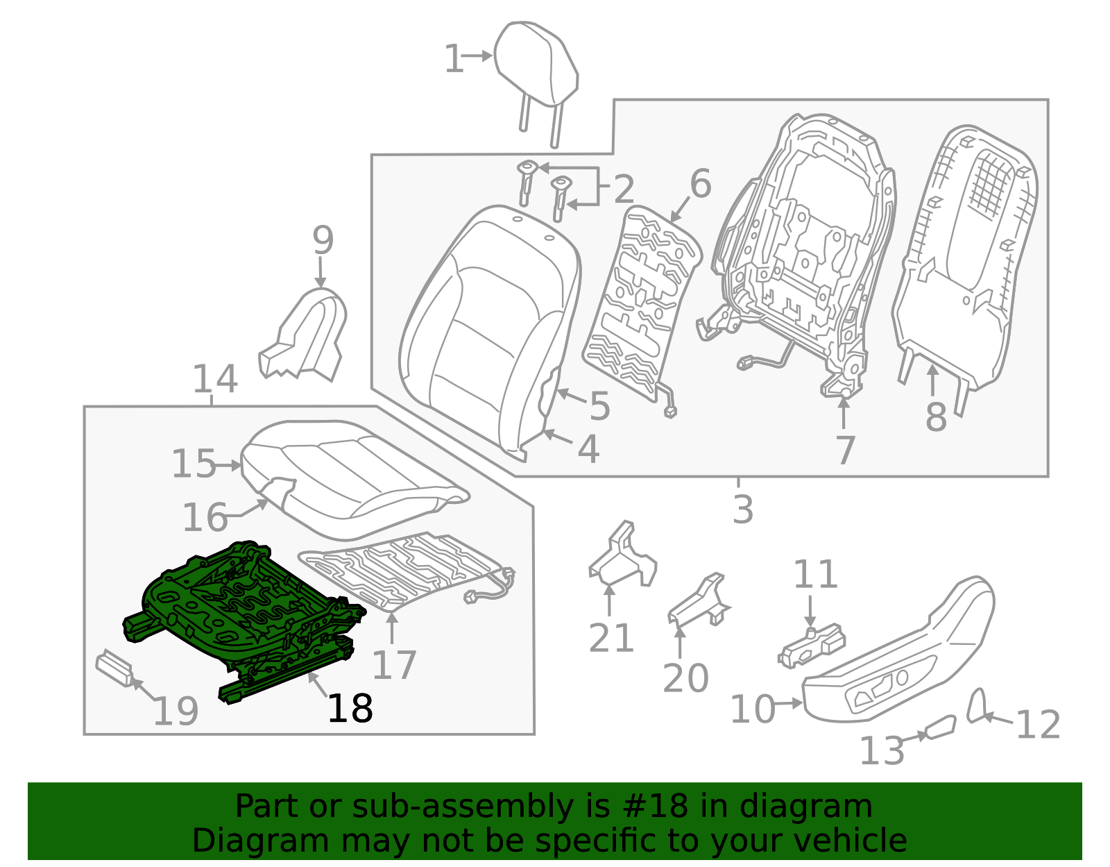 2017-2020 Hyundai Elantra Seat Track 88500-F3030 | QuirkParts