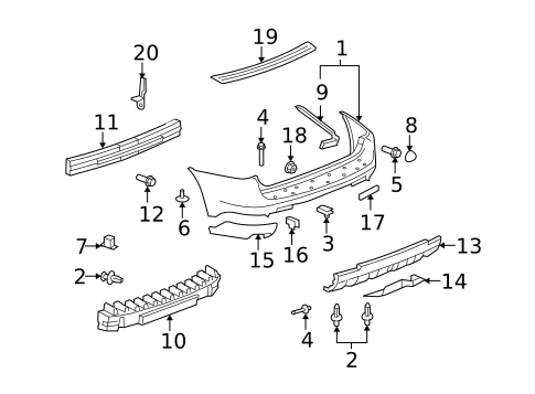 Bumper & Components - Rear for 2007 Pontiac Torrent #0