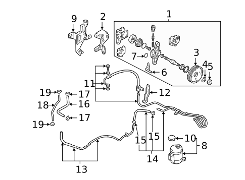 Pump & Hoses for 2003 Hyundai Elantra #0
