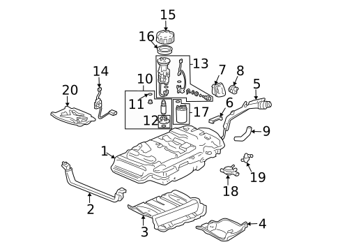 Fuel System Components for 2003 Acura MDX #0
