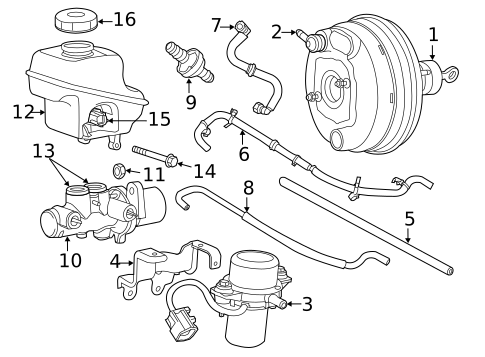 Master Cylinder - Components On Dash Panel for 2014 Chrysler 300 #0