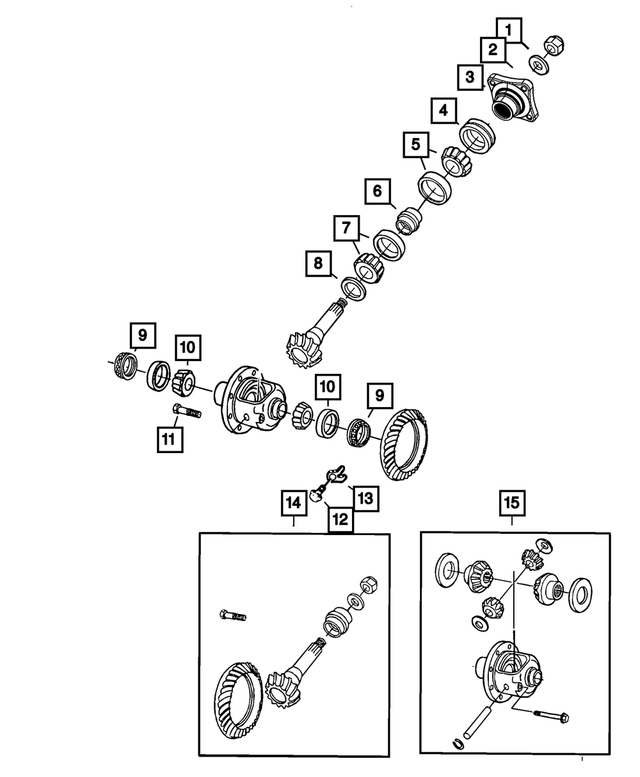 68283954AA - Rear Axle; American Axle 292 MM Single Rear Wheel; Differential and Drive Line: Pinion Flange for Mopar Image