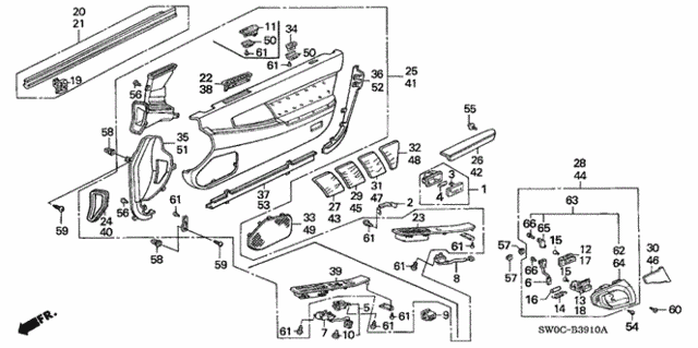 Front Door Lining for 2004 Acura NSX #0
