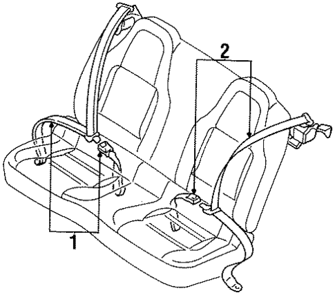 Rear Seat Belts for 1993 Subaru SVX #0
