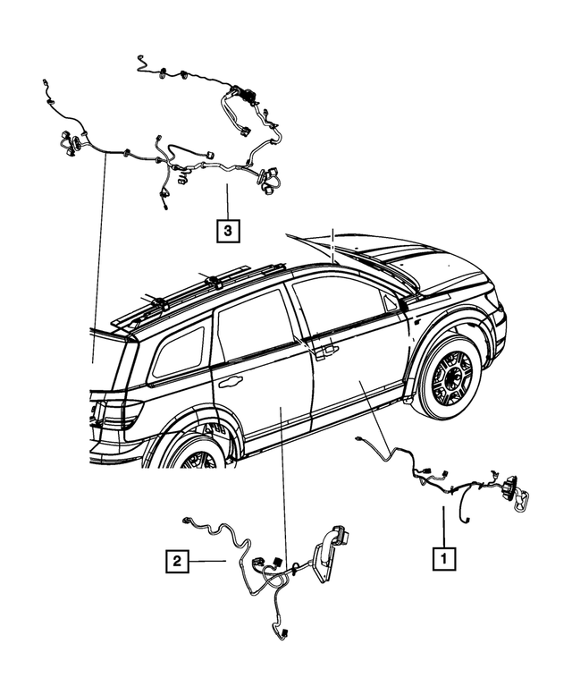 68065999AC - Electrical: Front Door Wiring, Left for Mopar Image