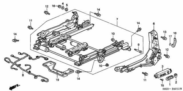 Front Seat Components (L.) (4Way Power Seat) for 2002 Honda Accord #0