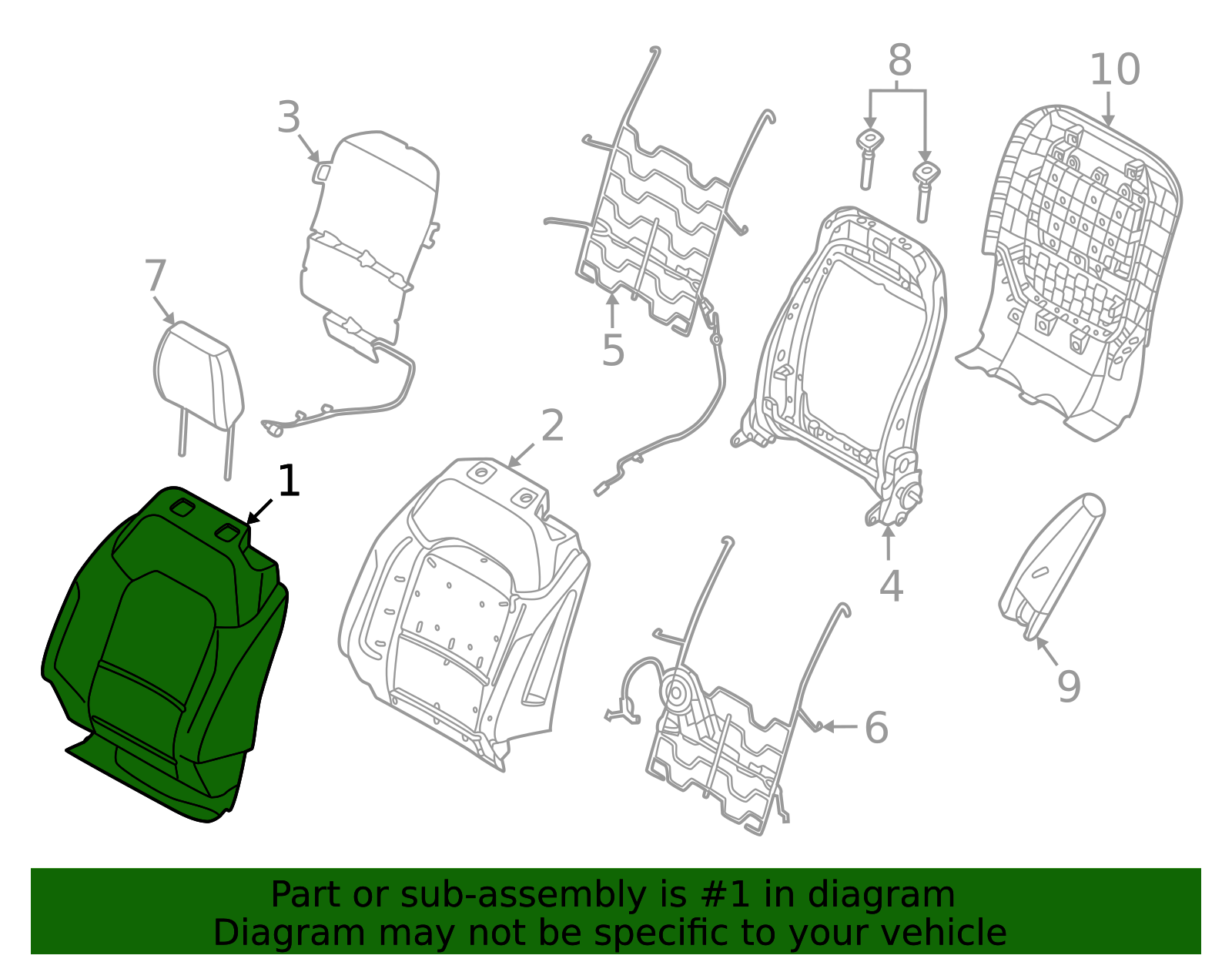 Broncoページ P2DZ-7864417-JA - Seat Back Cover 2023-2025 Ford Bronco | Ford