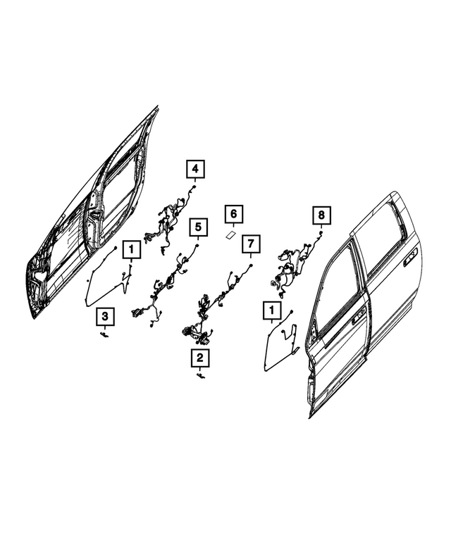 68402182AA - Electrical: Door Jumper Wiring, Right for Mopar Image