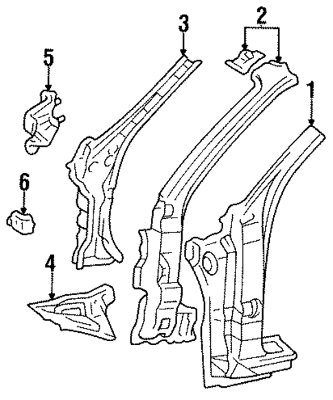 Hinge Pillar for 1996 Toyota Avalon #0