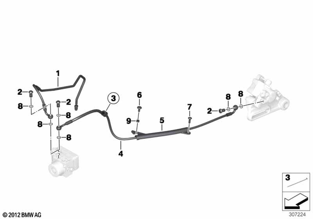 34328530044 - : Brake Line Set, Rear Circuit for BMW-Motorrad Image