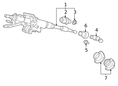 Steering Column Assembly for 1999 Honda CR-V #0