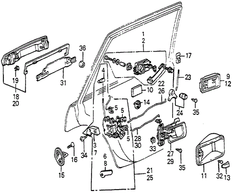 Rear Door Locks 4DR for 1984 Honda Accord #0