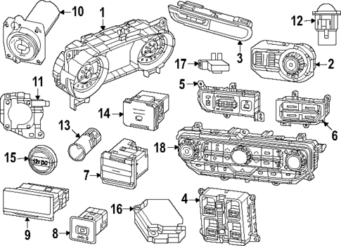 Cluster & Switches for 2025 Jeep Gladiator #1