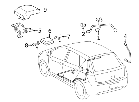 Communication System Components for 2010 Pontiac Vibe #0