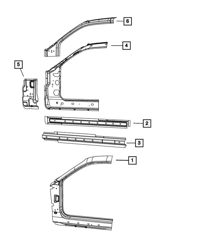 68440575AB - Body Sheet Metal Except Doors: Body Side Aperture Front Panel, Left for Mopar Image