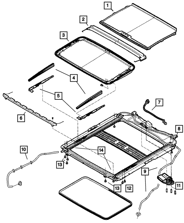 1AQ73BD1AA - Body Sheet Metal Except Doors: Sunroof Sunshade for Mopar Image
