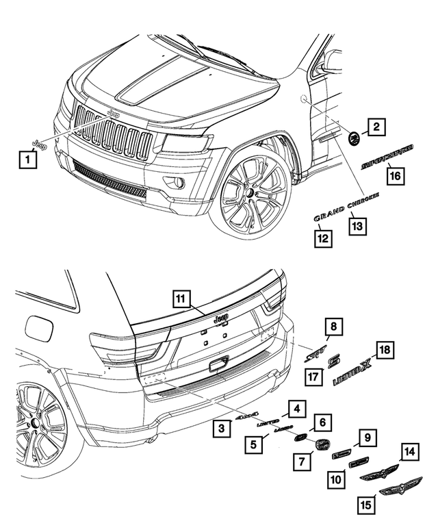 68223747AB - Exterior Ornamentation: Liftgate Nameplate for Mopar Image image