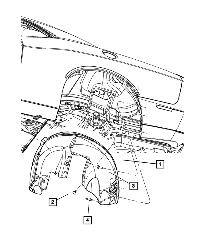 68147708AB - Body Sheet Metal Except Doors: Splash Shield, Right for Mopar Image