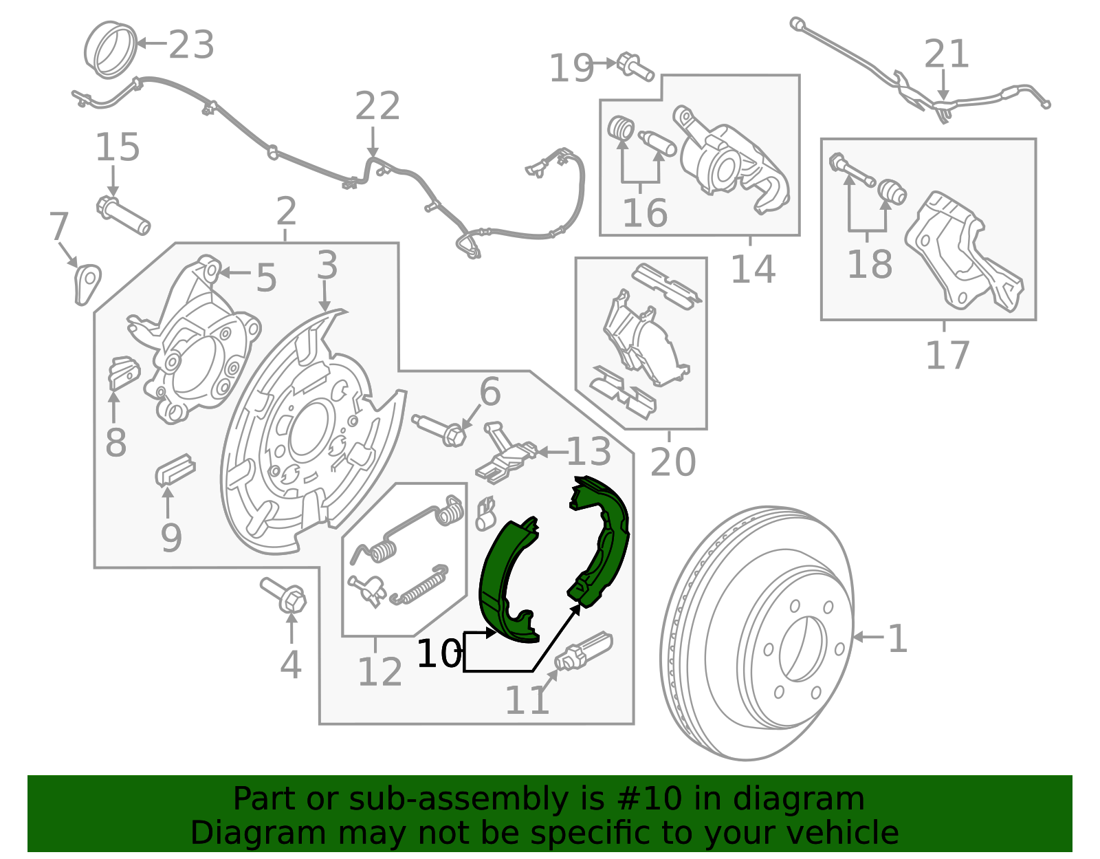 2012-2020 Ford F-150 Park Brake Shoes CL3Z-2648-B | TascaParts.com