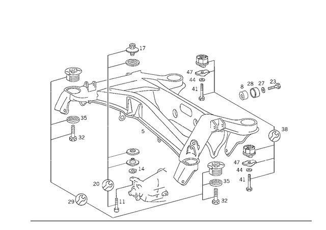 2029901612 - Rear Axle: Bolt for Mercedes-Benz: C220, C230, C280, C43 AMG Image image