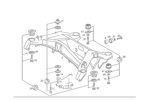 Rear Axle Support for 2000 Mercedes-Benz C280 #0