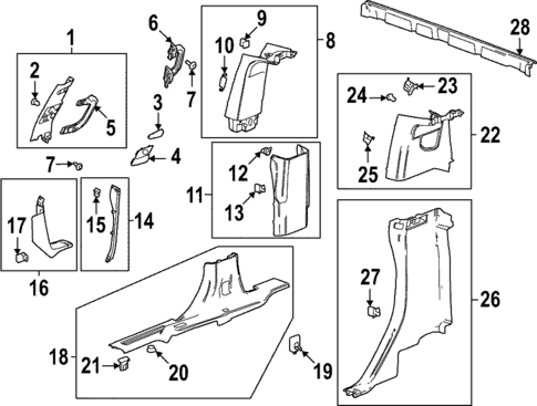 Interior Trim - Pillars for 2025 GMC Hummer EV SUV #1