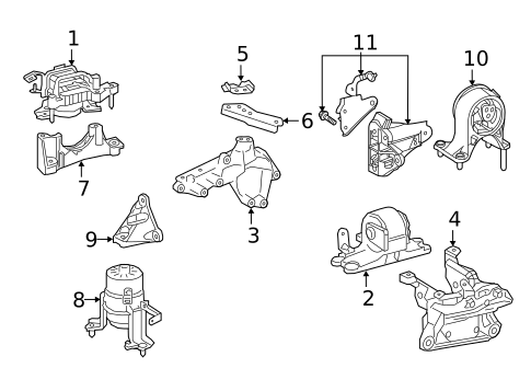 Engine & Trans Mounting for 2020 Toyota Highlander #0