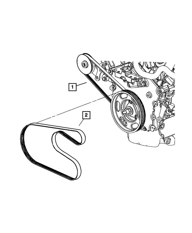4892748AD - Cooling: Alternator And A/c Compressor Belt for Mopar Image image