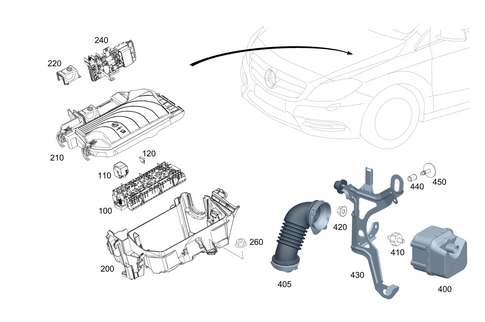 Control Units, Fuse Boxes and Relays in Engine Compartment for 2016 Mercedes-Benz B250e #0