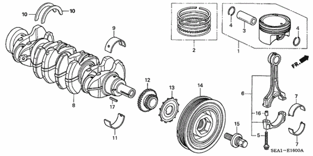 Crankshaft - Piston for 2004 Acura TSX #0