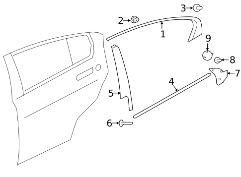 Exterior Trim - Rear Door for 2017 Jaguar XE #0