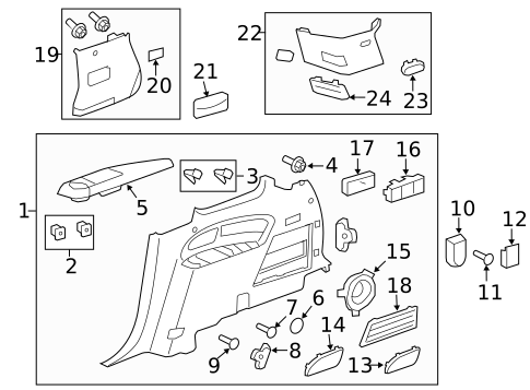 Interior Trim - Quarter Panels for 2017 GMC Acadia Limited #1