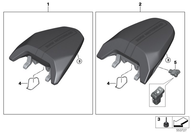 52535A73230 - Seats and Seat Bench: Passenger Seat Comfort -  for BMW-Motorrad Image
