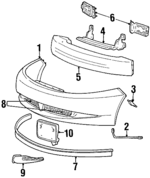 1S8Z17D957AA - Body: Bumper Cover for Mercury: Cougar Image
