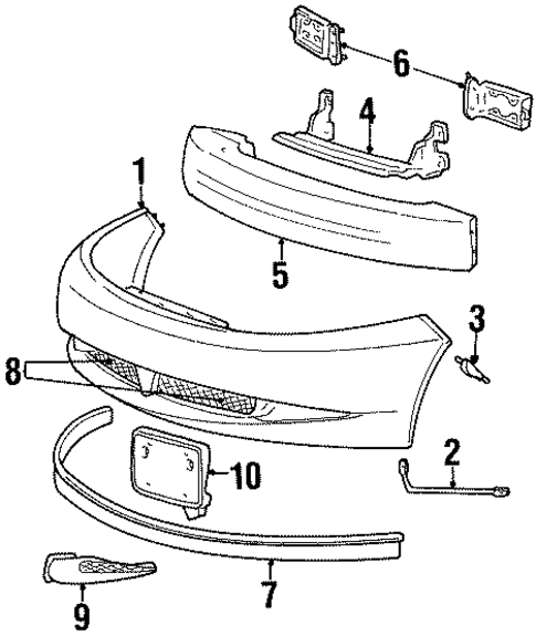 Bumper & Components - Front for 2002 Mercury Cougar #0