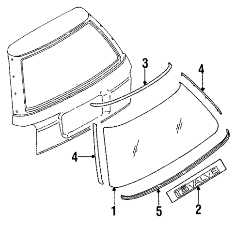 Glass - Lift Gate for 1990 Subaru Legacy #0