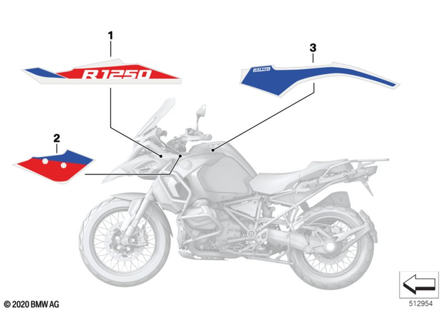 51141542013 - Body Equipment: Logotype, Front-Wheel Cover, Left -  for BMW-Motorrad Image