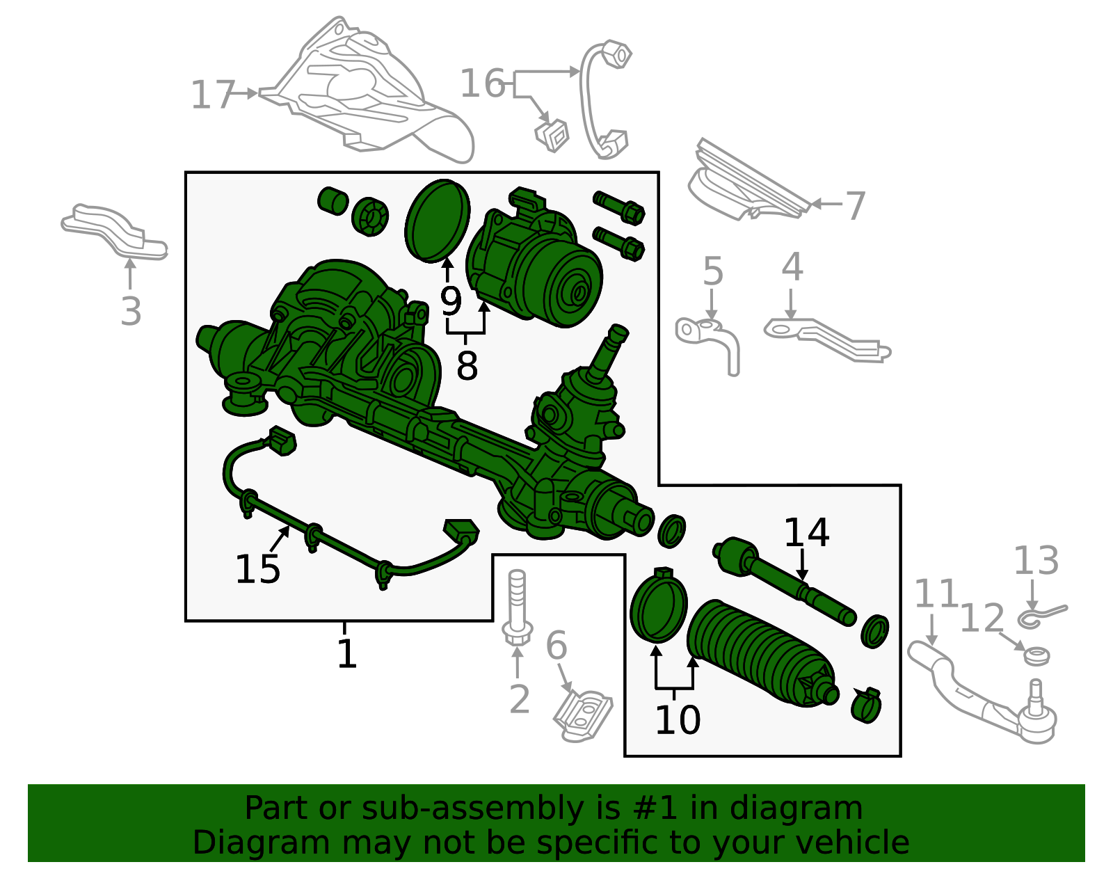 53620-TGG-A63 - Rack And Pinion Assembly | Genuine Honda Parts