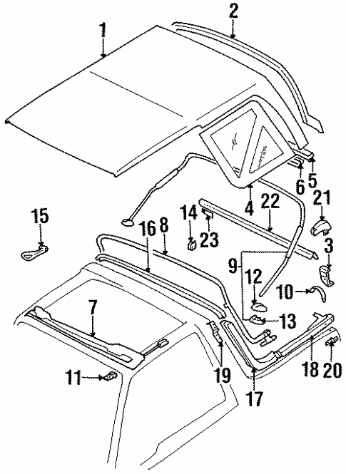 Folding Top Hardware for 1996 Suzuki Sidekick | World OEM